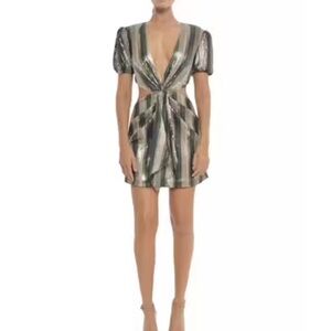 Striped Metallic Mini Dress